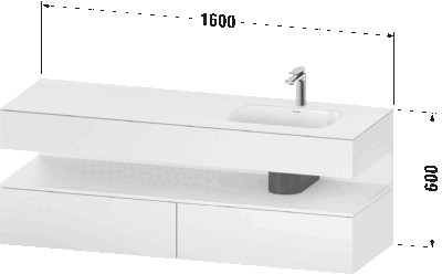 Qatego Встраиваемая раковина с тумбой под консольную раковину 99