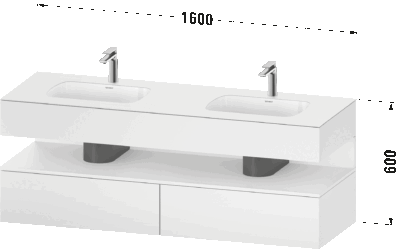 Qatego Встраиваемая раковина с тумбой под консольную раковину 99