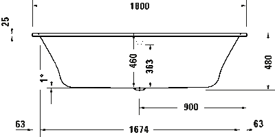 Qatego Встроенная ванна 3