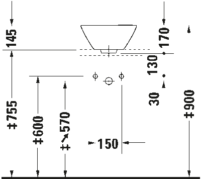 Starck 1 Раковина с переливом 5