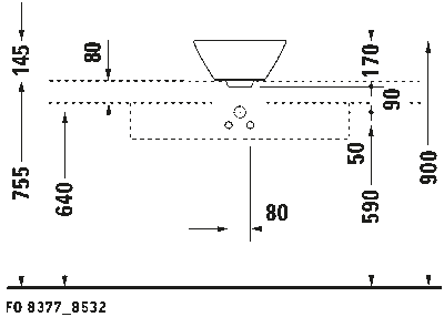 Starck 1 Раковина с переливом 6