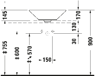 Starck 1 Раковина шлифованный вариант 7