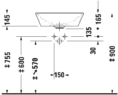 Starck 1 Раковина шлифованный вариант 6