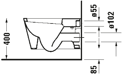 Starck 1 Унитаз подвесной с вертикальным смывом 14