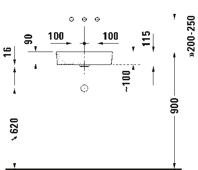 Starck 2 Раковина шлифованный вариант 5