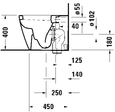 Starck 2 Унитаз напольный пристенный вариант 6