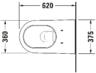 Starck 2 Унитаз подвесно с вертикальным смывом вкл. крепление Durafi © 4 9