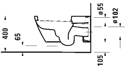 Starck 2 Унитаз подвесно с вертикальным смывом вкл. крепление Durafi © 4 10