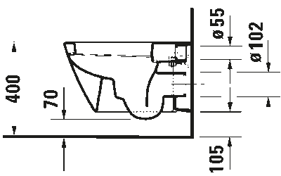 Starck 2 Унитаз подвесно с вертикальным смывом вкл. крепление Durafi © 4 10