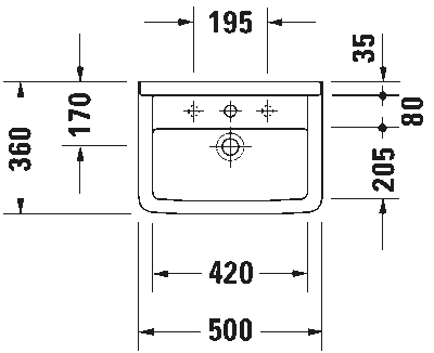 Starck 3 Умывальник с переливом 5