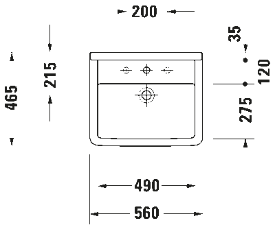 Starck 3 Умывальник встраиваемый 3