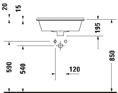 Starck 3 Умывальник встраиваемый 4