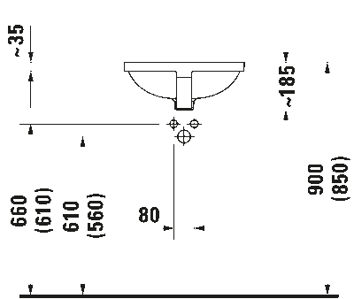 Starck 3 Умывальник встраиваемый 4