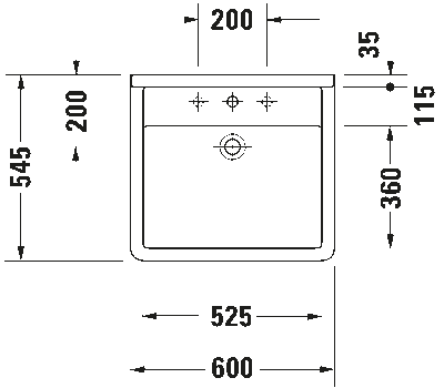 Starck 3 Умывальник Vital 5
