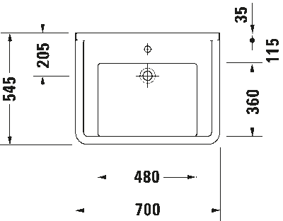 Starck 3 Умывальник Vital 5