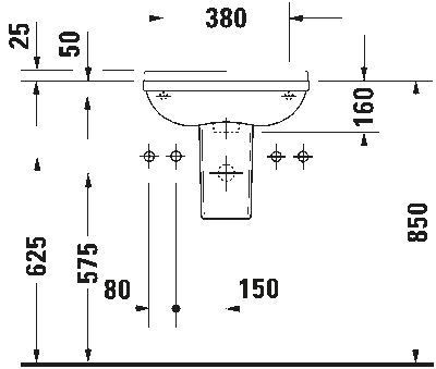 Starck 3 Умывальник для рук с переливом 8
