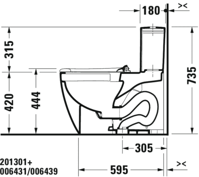 Darling New, Starck 2, Starck 3 Сиденье для унитаза без крышки удлиненное исполнение 4