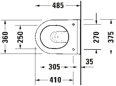 Starck 3 Унитаз подвесной компакт с вертикальным смывом 6