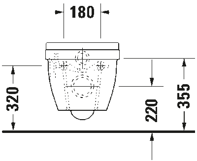 Starck 3 Унитаз подвесной компакт с вертикальным смывом 8