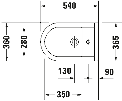 Starck 3 Биде подвесное с переливом 6