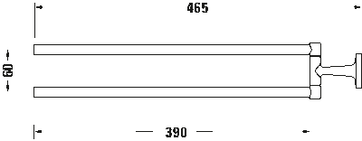 Starck T Полотенцедержатель с двумя подвижными ручками. Крепление на стене 44