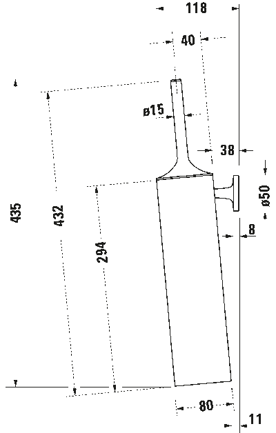 Starck T Ершик для унитаза подвесной. Крепление на стене 11