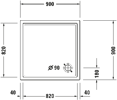 Starck Slimline Душевой поддон квадратный вариант 5