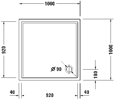 Starck Slimline Душевой поддон квадратный вариант 5