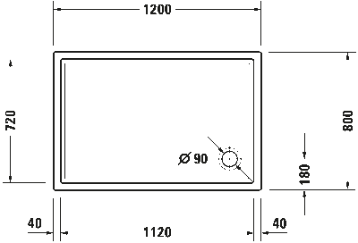 Starck Slimline Душевой поддон прямоугольный вариант 5