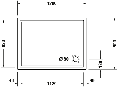 Starck Slimline Душевой поддон прямоугольный вариант 5