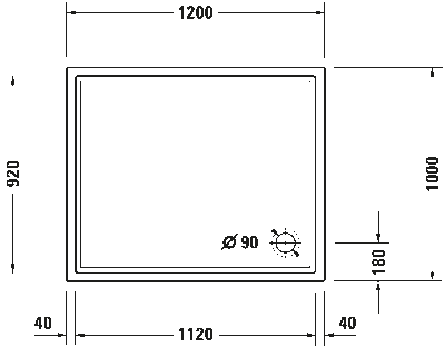Starck Slimline Душевой поддон прямоугольный вариант 6