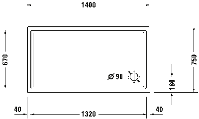Starck Slimline Душевой поддон прямоугольный вариант 4