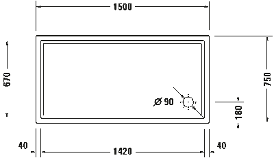 Starck Slimline Душевой поддон прямоугольный вариант 5
