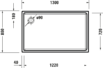 Starck Slimline Душевой поддон прямоугольный вариант 4