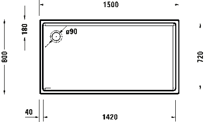 Starck Slimline Душевой поддон прямоугольный вариант 3