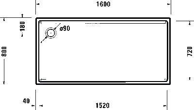 Starck Slimline Душевой поддон прямоугольный вариант 3