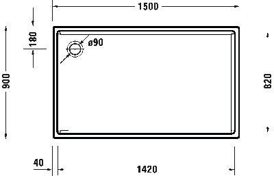 Starck Slimline Душевой поддон прямоугольный вариант 4