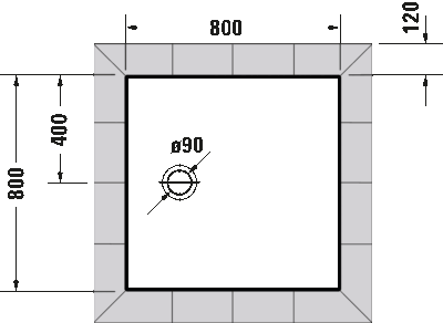 Tempano Душевой поддон квадратный вариант 4