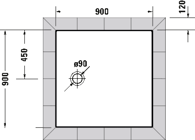 Tempano Душевой поддон квадратный вариант 4