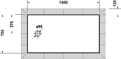 Tempano Душевой поддон прямоугольный вариант 4