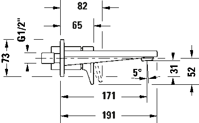 Tulum by Starck Однорычажный смеситель для раковины для скрытого монтажа 13