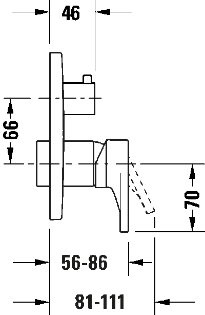 Tulum by Starck Однорычажный смеситель  скрытого монтажа с переключателем на 2 потребителя 7