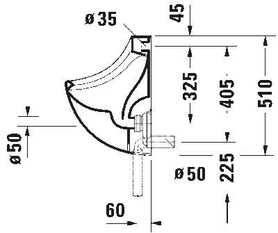 Bill Писсуар. Смывной бортик: Закрытый 4