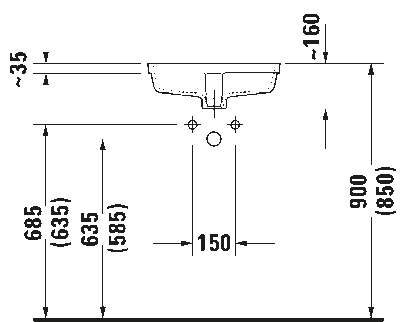 Vero Умывальник встраиваемый 6