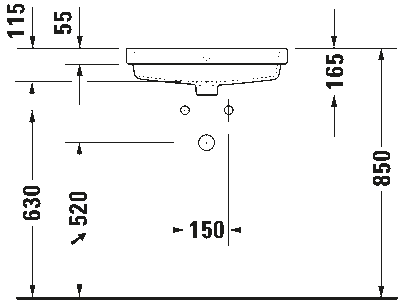Vero Air Умывальник встраиваемый для встраивания сверху 8