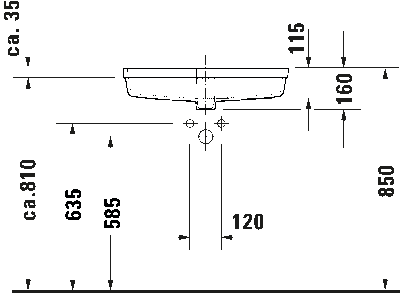 Vero Air Умывальник встраиваемый для встраивания снизу 4