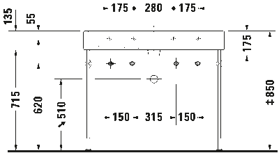 Vero Умывальник шлифованный с переливом 18
