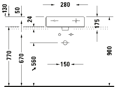 Vero Умывальник шлифованный с переливом 8