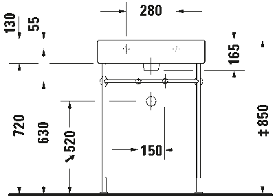 Vero Умывальник шлифованный с переливом 10