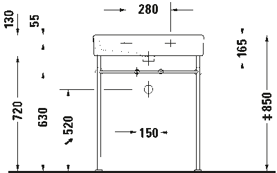 Vero Умывальник шлифованный с переливом 9